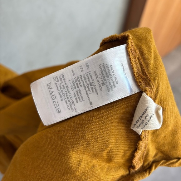 Madewell Linen-Blend Ruffle-Sleeve Wrap Midi Dress, Size S - Picture 12 of 16